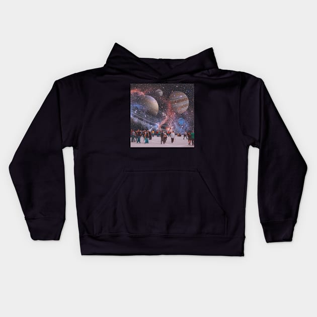 Cosmic Skyline Kids Hoodie by RiddhiShah